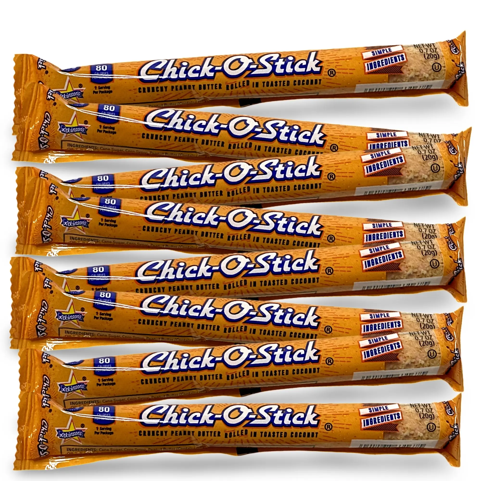 Chick O Stick Peanut Butter & Toasted Coconut Snack Bars | 24 Individually Wrapped Treats, 0.7 Ounce Each Flavor Crunchy