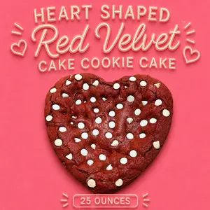 Heart-Shaped Red Velvet Cookie Cake