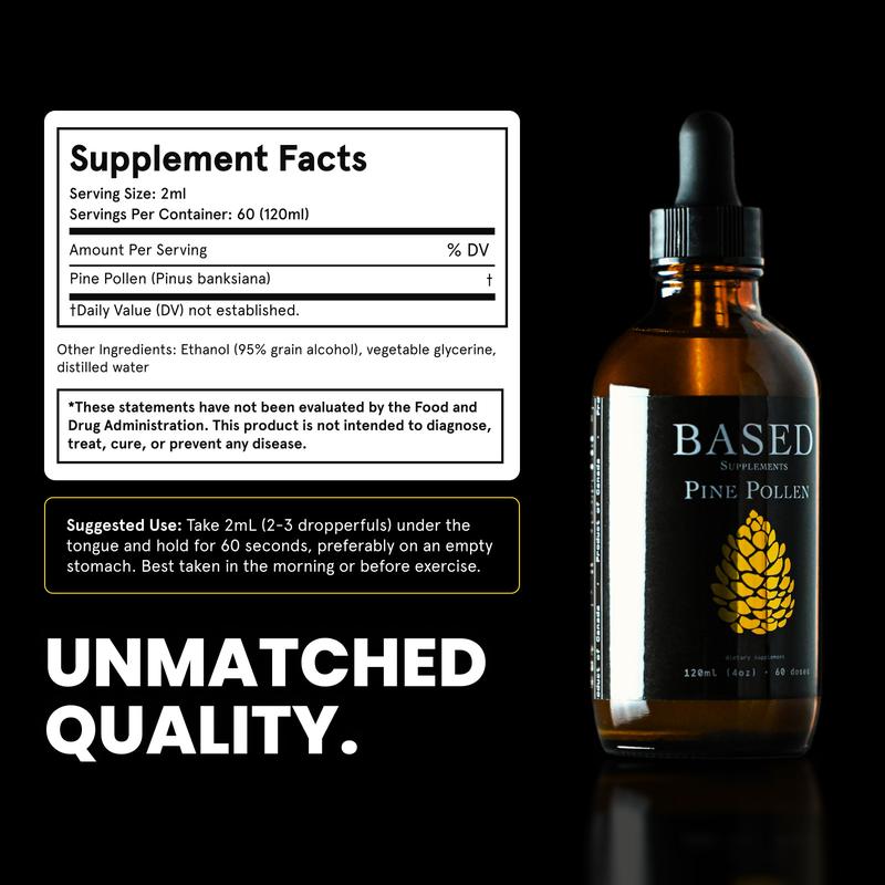Based Pine Pollen - 4 OZ (120 mL) - Healthcare Supplement for Dietary Use, Optimum Wellness