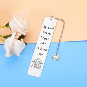 Stainless Steel Bookmark, 1 Count Letter Pattern Book Mark with Chain, Reading Bookmark, Book Accessories, Bookworm Gift, Book Club Gift for Women & Girls