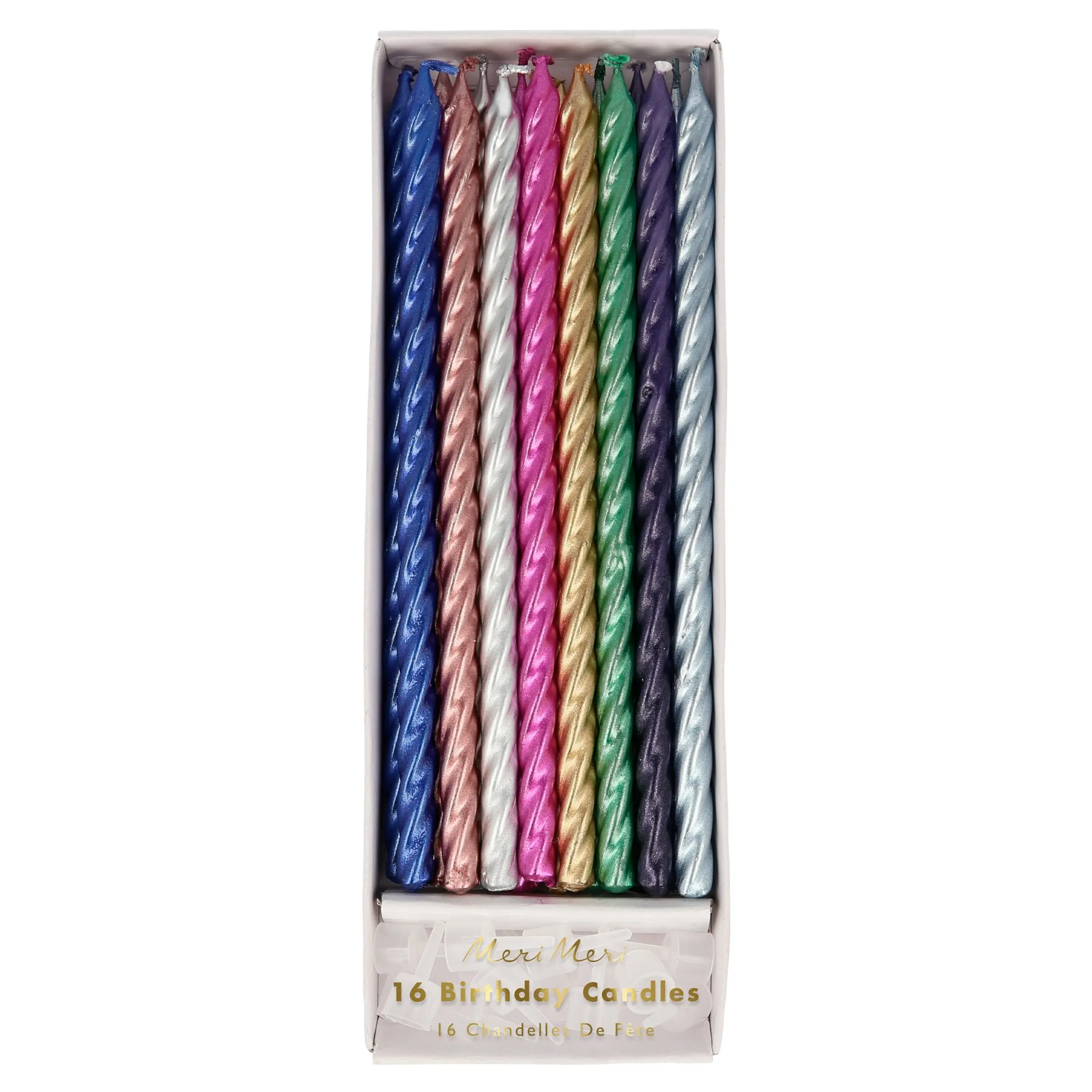 Multi Metallic Twisted Candles (x 16)