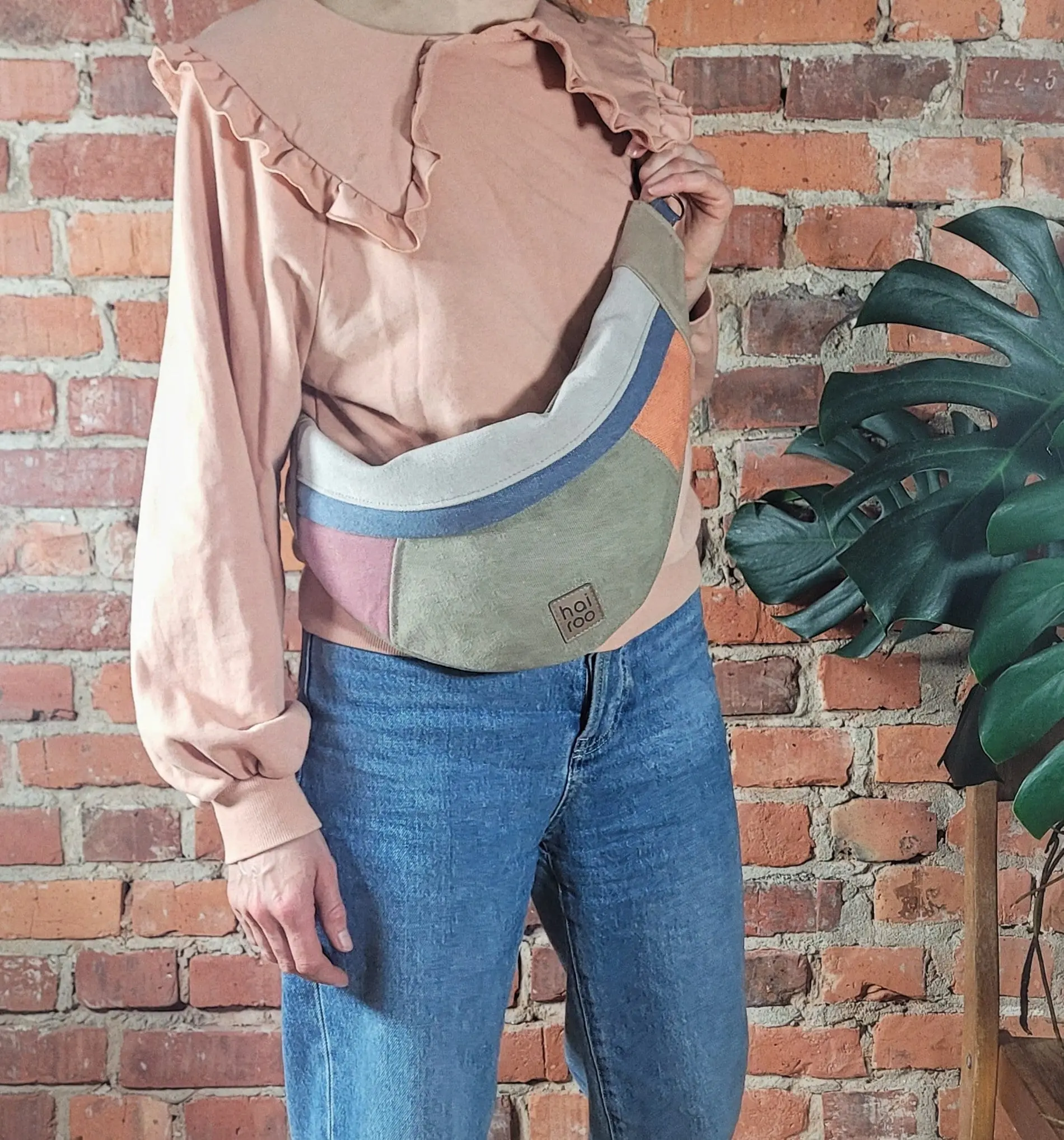 Multicolor Canvas Fanny Pack - No Waste Bag, Eco-Friendly Design, Crossbody & Dumpling Styles, Thick Cotton Material