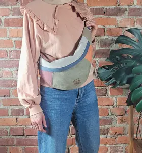 Multicolor Canvas Fanny Pack - No Waste Bag, Eco-Friendly Design, Crossbody & Dumpling Styles, Thick Cotton Material
