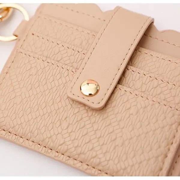 2025 NEW Anti-theft brush RFID Slim wallets women silicone bead wrist ring Key chain card sleeve Leather credit card access card Large capacity card holder.