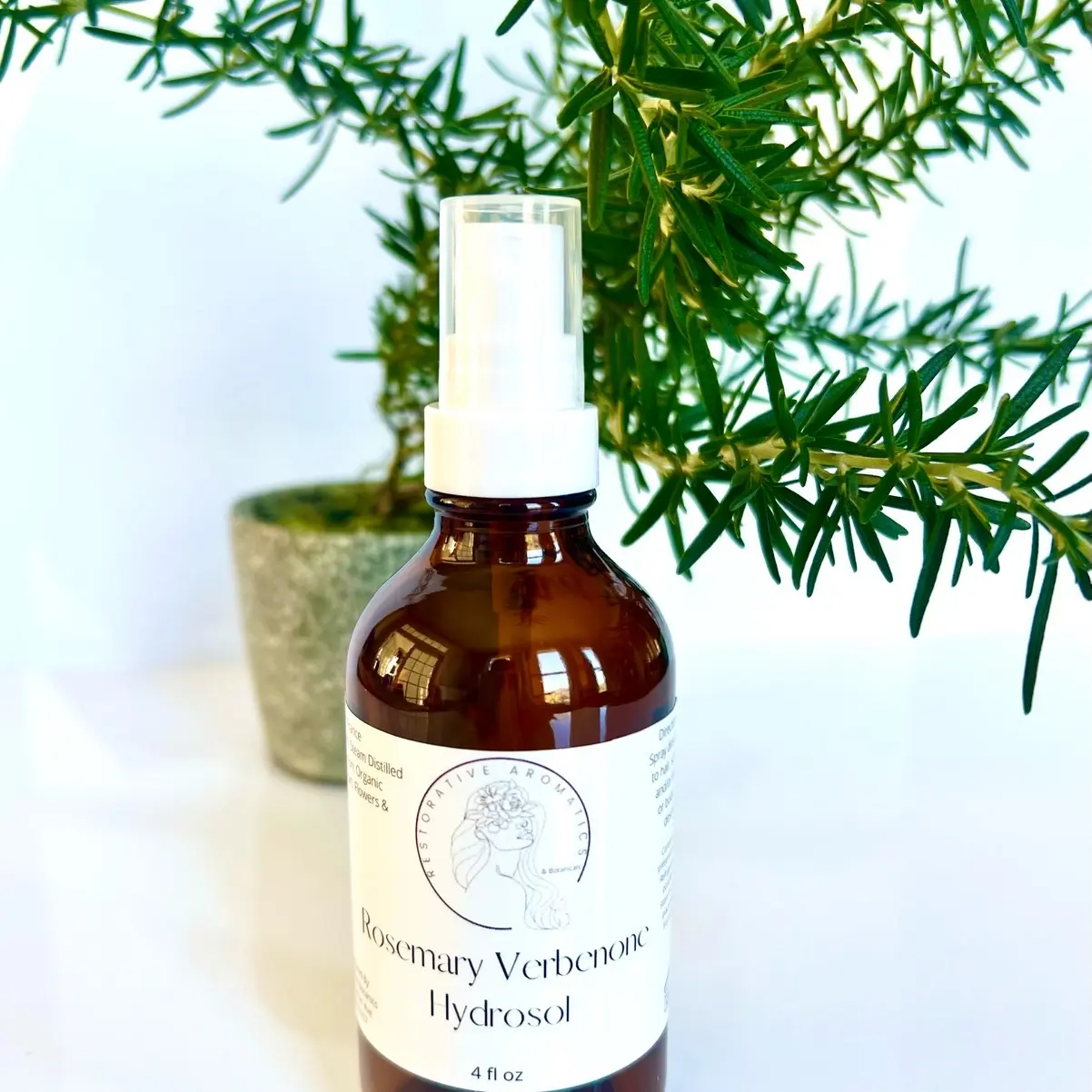 Rosemary Verbenone Hydrosol - Hair Tonic for Healthy Hair & Skin, Artisan Distilled, Haircare, Growth, Soothing and Rejuvenating Properties