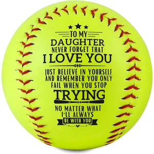 Softball Gifts for Girls Daughter from Dad Mom Parents for Birthday Graduation Christmas, Printed 12" Softball Ball - to My Daughter