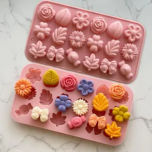 3d Daisy Flower Silicone Molds Tulip Flower Bow Leaf Jelly Ice Pudding Soap Mold Fondant Cake Chocolate Mould Cake Decoration