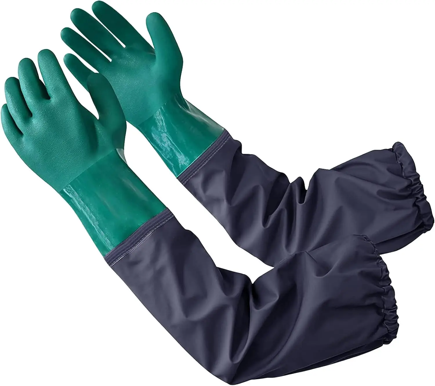 Full Arm Pond Gloves with Cotton lining Extra Long Waterproof Glove for Pond Cleaning/Machinery Industry 25-inch
