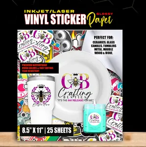 Vinyl Sticker Paper  Glossy| Crafting Besties Sasha | Waterproof