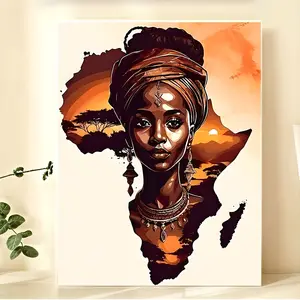 Modern African Tribal Women Canvas Art Print Wall Decoration for Living Room Bedroom Office Restaurant Bar Creative Gift Perfect Room Decor