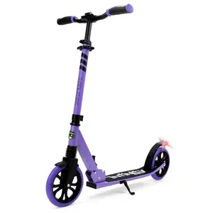 Kick Scooter for Teens & Adults, Adjustable Alloy Deck, Purple