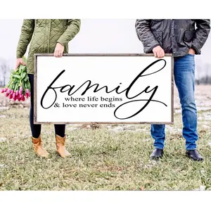 Family Where Life Begins print, Family Sign, Family Wall Decor, Wedding Gift, Anniversary Sign, Farmhouse Poster No Frame