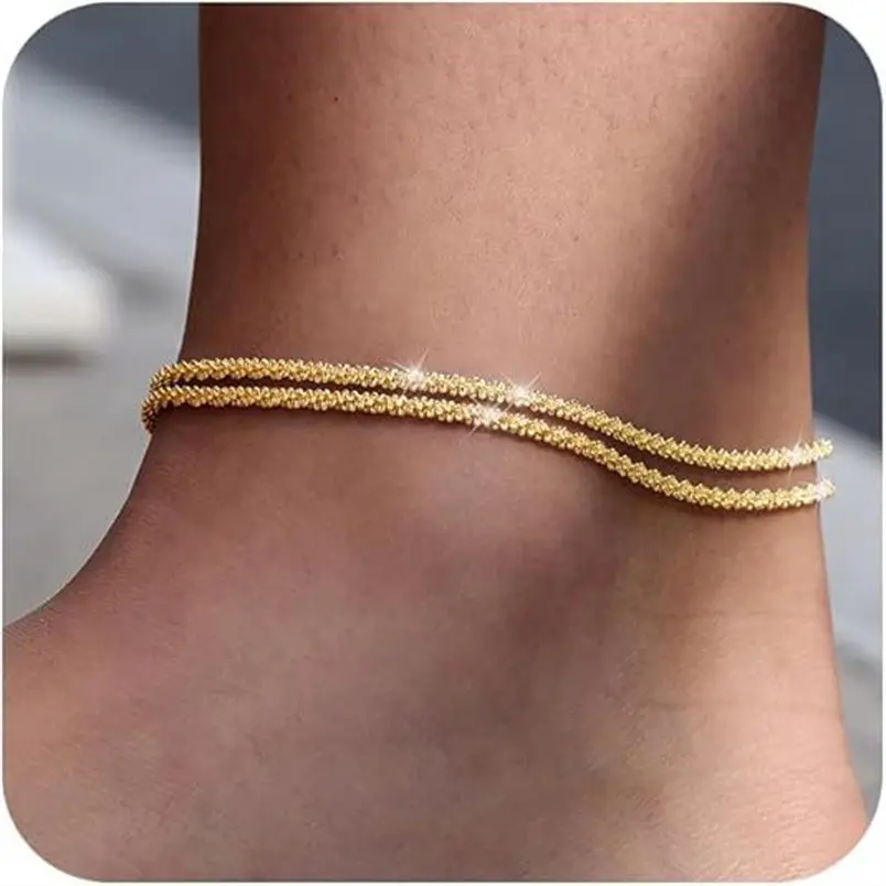 Caterpillar Feet Chain Adjustable with Tail Diamond Fashion Hip Hop Versatile Cool Cuban Chain Double Fried Dough Twists Chain Gold Silver Caterpillar Feet Chain