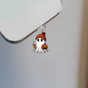 Cute Pumpkin Ghost Phone Dust Stopper Suitable for Type-C/Lightning Interface Accessories Phone Charm Phone Decoration