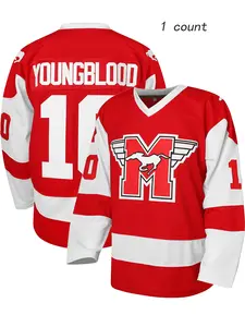 10 Youngblood Hamilton Broncos 1986 Movie Hockey Embroidered Breathable Jersey, Casual Outdoor Daily Sports Outdoor Micro Bullet Universal Sports Tops Men's Ice Hockey Jersey