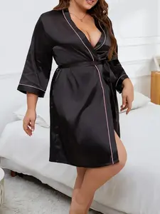 Elegant Velvet Long Robe with Belt, Casual Sexy Mature Womenswear Loungewear Home Wear, Comfortable Sleepwear, Perfect for Relaxing at Home