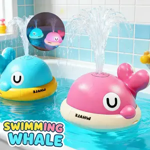 Whale bath toys children's sprinklers-interactive sprinkler toys, so that babies are full of fun when bathing. Children's luminous whale water toys-whale bath toy set sensory water toys suitable for children boys and girls to bathe and entertain.
