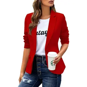 Womens Casual  Long Sleeve Lapel Button Slim Work Office Blazer Jacket Clothes Dress