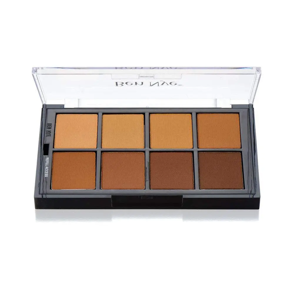 Ben Nye Studio Color Pressed Mojave Poudre Palette (STP-55) - 8 Color, Lightweight Compact - Silky and Smooth Pressed Powder Makeup Eyeshadow Cosmetic