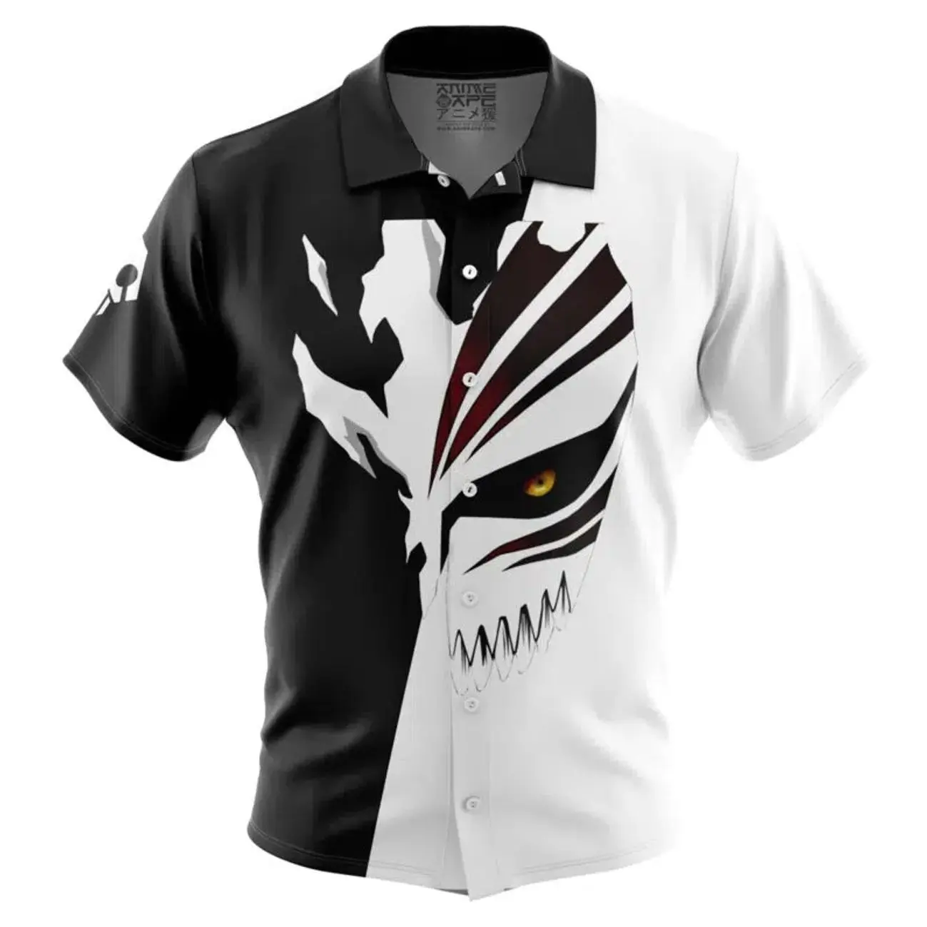 Ichigo Hollow Mask Bleach Button Up Hawaiian Shirt Gift For Fans, friends and Family