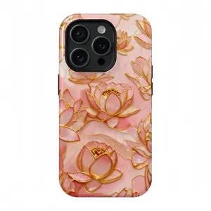 Pink lotus phone case, suitable for iPhone17 ProMax, 16Promax, Pro, plus, 15, 14, 13. Fashionable design, scratch-resistant and wear-resistant, smartphone case, phone protective cover, gift