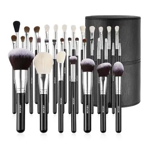 VEVOR 34-Piece Makeup Brush Set, Professional Brushes Kit for Foundation Blending Eyeshadow Concealer Blush - with Soft Bristles, Ergonomic Wood Handle, Travel-Friendly Case Included