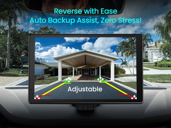 8” Wireless Apple CarPlay Screen for Car with Android Auto & 1080P Backup Camera, Rotatable Touchscreen Car Stereo, Vertical & Horizontal Mode, Bluetooth, GPS Navigation, Mirror Link