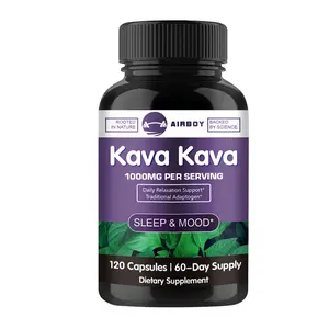 Airboy - Kava Kava Root Extract Supplement 1000mg, Fast Acting Herbal Support with Relax Calming Capsules for Stress Relief & Better Sleep, 120 Capsules