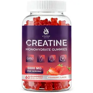 VYHTHY creatine monohydrate Gummies - containing Collagen, branched Chain Amino acids, L-glutamine, biotin, zinc, Vitamin D3, and hyaluronic Acid, Canned (60 Grain)