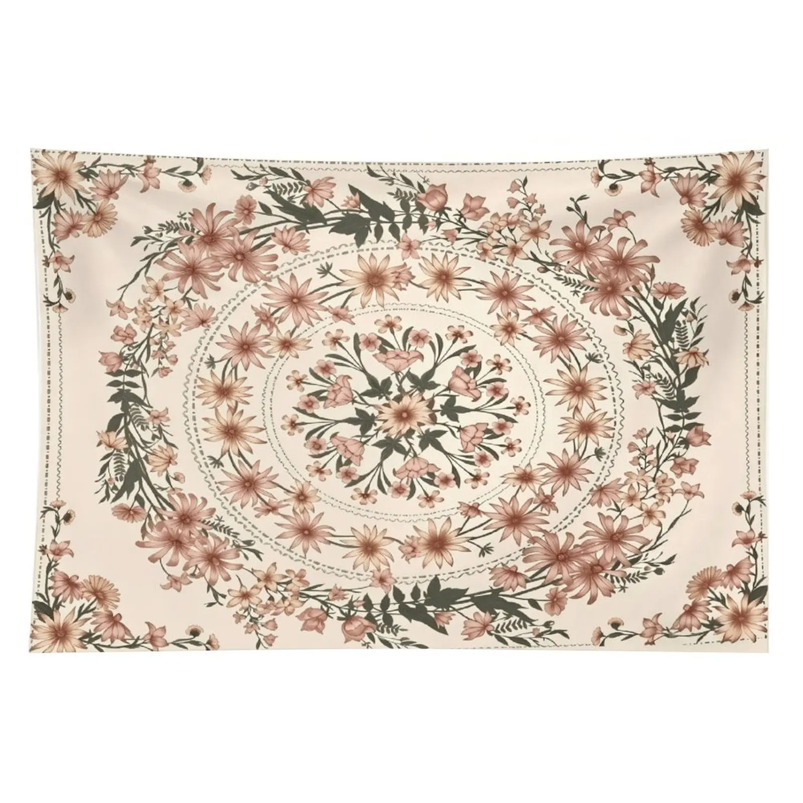 1PC Boho Floral Design Polyester Flower Print Tapestry - Machine Washable Wall Hanging, Room Art Home Decor, Decor Inspo for Living Room, Back to School Essentials