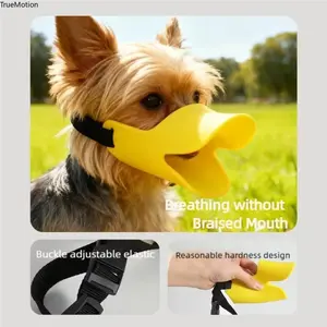Adjustable Duck Shape Dog Muzzle - Comfortable Silicone Pet Mouth Cover Prevents Biting Barking Chewing