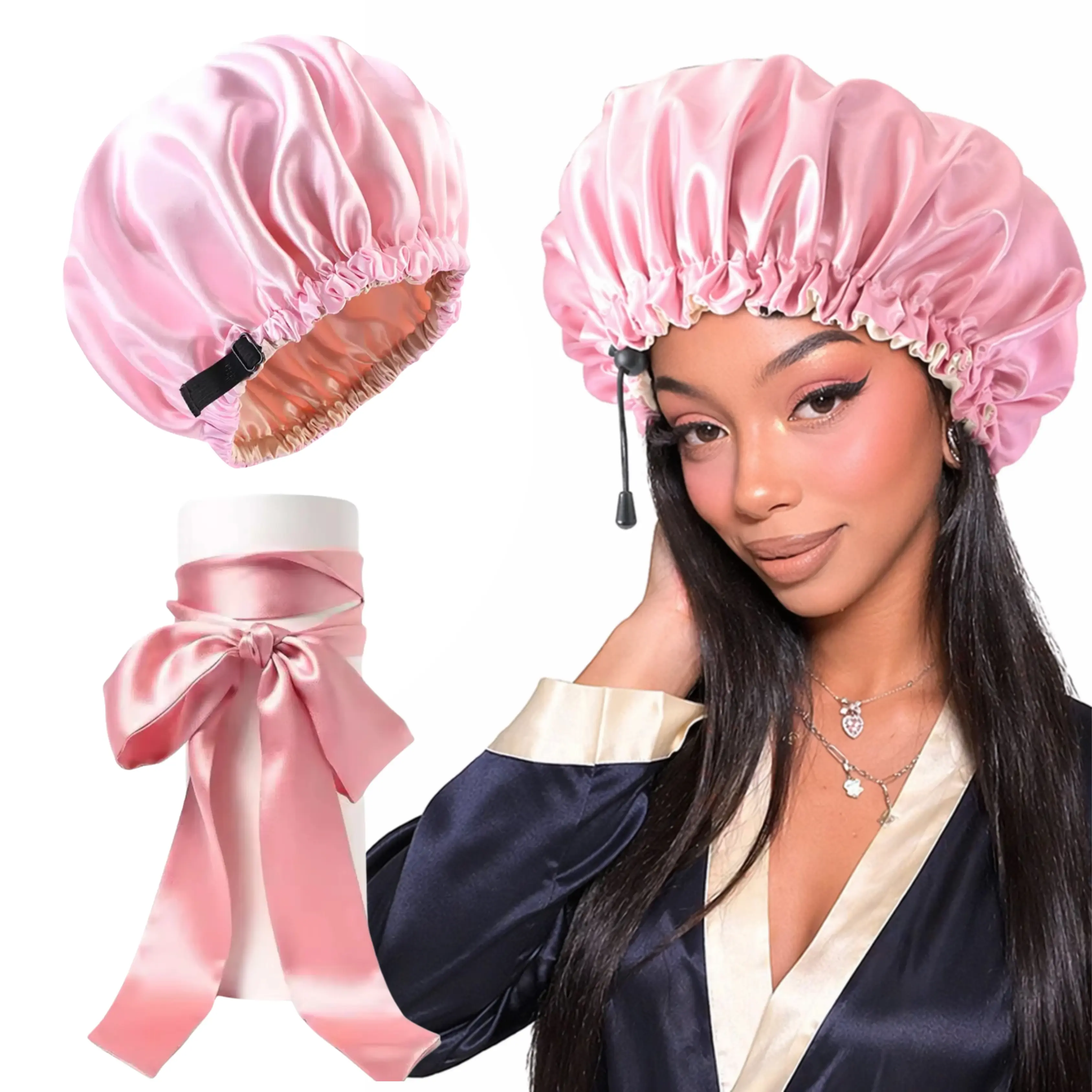 Silk Bonnet + Edge Scarf Set