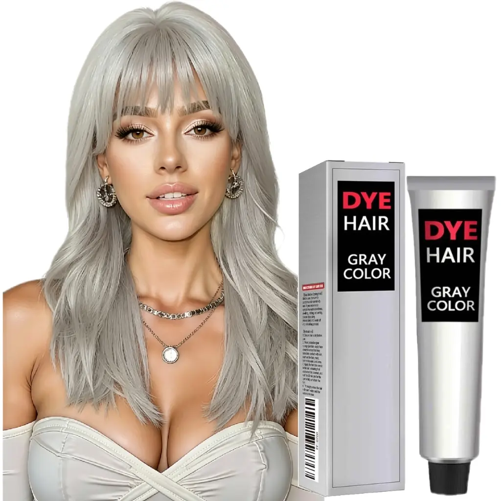 100g Silver Hair Dye for Complete Coverage and a Shiny Look, Fast-Acting and Easy Rinse-Off Color for Women and Men, Haircare, Grey Hair Coverage, Fast Coverage, Adults
