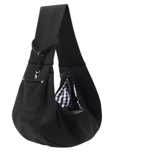 Baby Sling for Cat & Dog - Reversible Breathable Fabric Carrier with Storage Pockets for Small Pets 3-15 lbs - Machine Washable & Safety Buckle Design