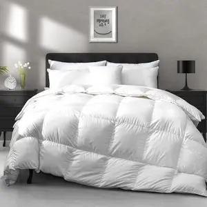 Lightweight Down  Fibers Comforter  Size - Cooling Bed Comforter, Hotel Collection High Fill-Power Thin Duvet Insert for Warm Weather/Hot Sleepers, 90x90, White