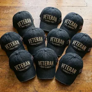 [Kingzlia] Veteran Embroidered Hat – Proudly Served Military Cap | Gift for US Veterans Men & Women, Perfect Gift For Dad Low Profile Dad Hat Pigment Dyed