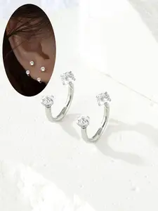 16gauge Zircon Decor Artificial Zircon U Shape Nose Ring, Stainless Steel Nose Ring, Fashionable Body Piercing Jewelry for Women & Men, Trendy All-match & Exquisite Jewelry for Birthday Gift