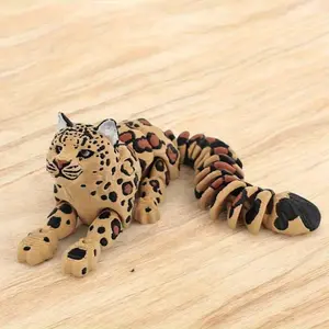 1 Piece 3D Printed Snow Leopard Posing Legs, Collectible figurines - Brown Black Orange White Fur Texture, Stable Base - Great for Home, Office, Car Decoration - Perfect Gift for Christmas, Birthday - No Power Required - Wildlife Collection Decoration