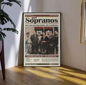 The Sopranos Tony Soprano Vintage Poster Canvas Mafia Crime TV Wall Art Decor