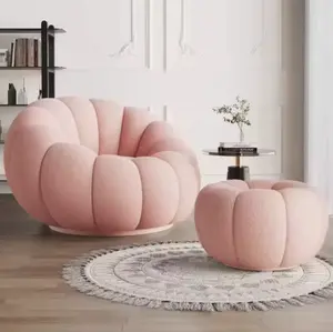 Mid Century Modern 360 Degree Barrel Swivel Vanity Chair, Velvet Fabric, Wide Upholstered Reading Accent Sofa Chair, Armchair for Livingroom, Bedroom