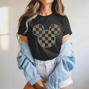 Mouse Checkered Distressed Shirt, Trendy Gift