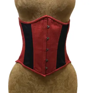 Maroon & Black Corset – 28" Waist Goal | 11" Length Shapewear Elegance Clothes Womenswear Everyday Piece Fashion Outfit