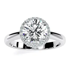 Callalily - Round Moissanite Engagement Ring