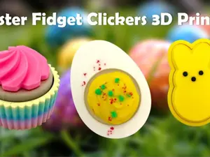 Easter Fidget Clickers 3 Pack Deviled Egg; Rainbow Cupcake; Peeps Bunny 3D Printed