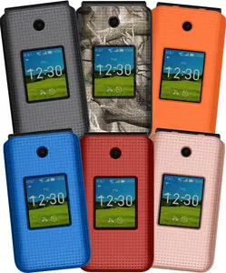 Case for AT&T Cingular Flex 2 / Cricket Debut Flex, Nakedcellphone Slim Hard Shell Protector Cover [Anti-Fingerprint, Grid Texture] for U1030AA / U1030AC Flip Phone (2023)