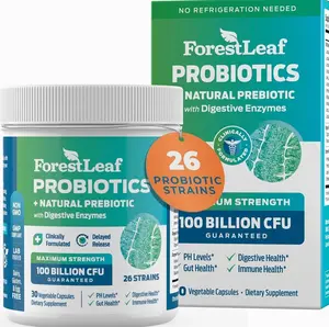 Probiotics for Men and Women, 100 Billion CFU, 26 Unique Strains, Men's and Women's Probiotic and Prebiotics Support Digestive Health, Gut Wellness, Energy, Mood, Immune, PH Balance (30 Caps)