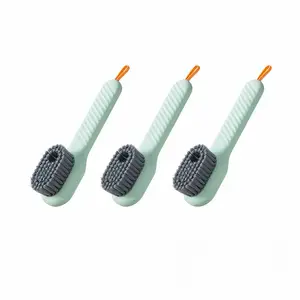 Green Soft Bristle Shoe Brush, 3-Piece Set, Gentle Cleaning Brush for Sneakers and Leather Shoes, Non-Scratch, Deep Cleaning, Durable Handle, Reusable Household Shoe Care Tool for Daily Use
