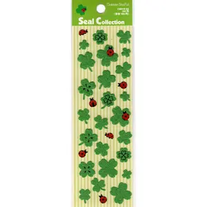 Gakken Vintage Clovers Rare Fuzzy Sticker Sheet