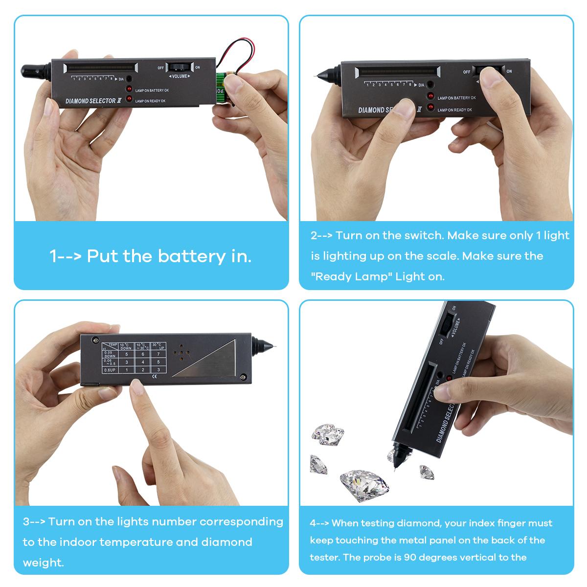 Professional Diamond Tester Pen Kit - Portable Diamond Selector II for Diamond, Moissanite & Gemstone Testing