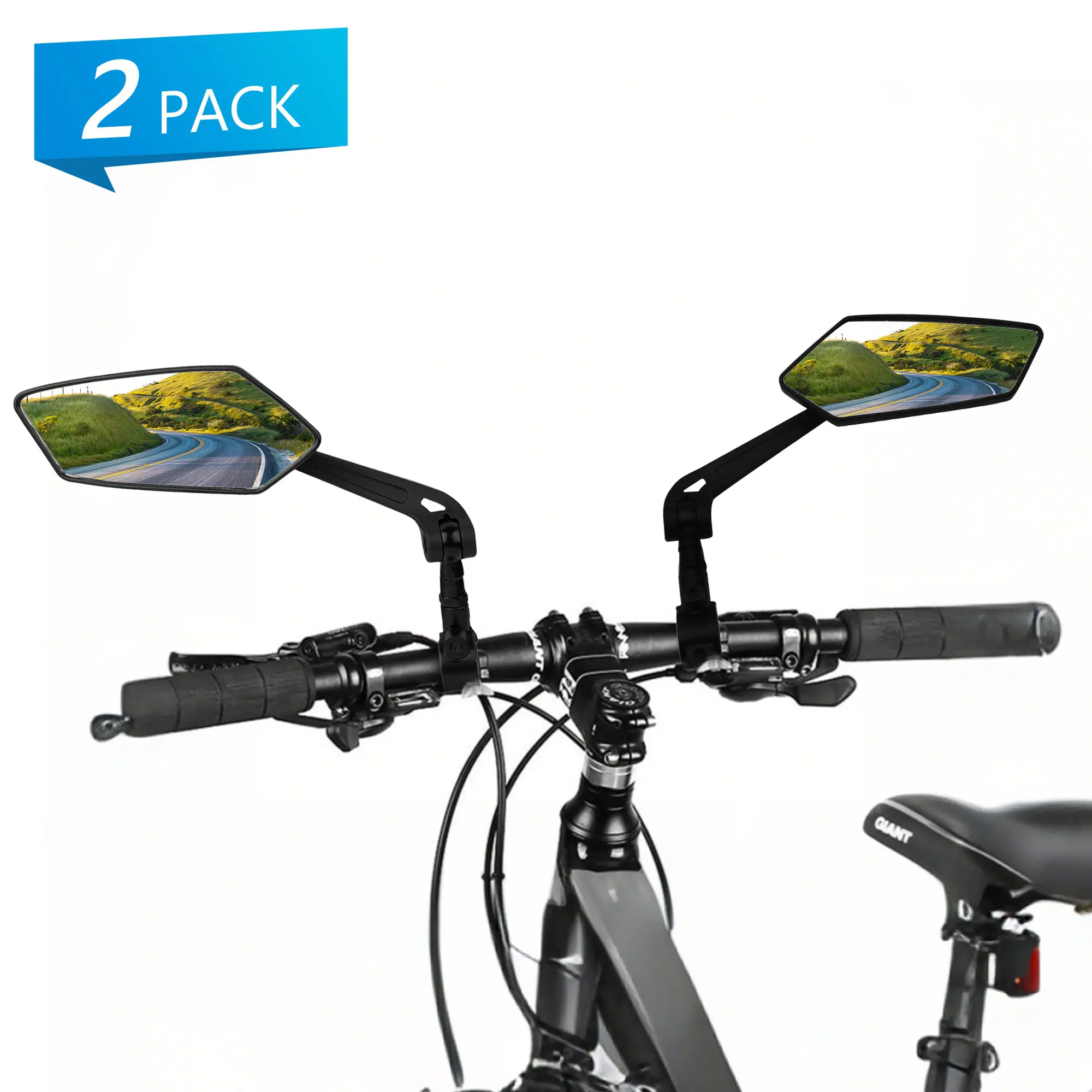 1 Pair of Bike Mirrors, E-Bike Handlebar Mirrors 360° Rotating Cycling Rear View Mirror Suitable for Mountain Bikes, City Road Bikes, E-Bikes, Motorbikes,father'sdaygifts,campingessentials,campinggear